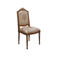 Empire walnut and gold leaf hand-carved sitting chair by Modenese