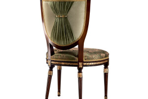 Empire walnut and gold leaf hand-made sitting chair by Modenese