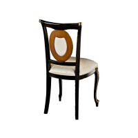 Rococo dining chair in black and gold finish by Modenese Luxury Interiors