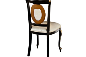 Rococo dining chair in black and gold finish by Modenese Luxury Interiors