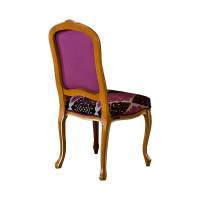 Victorian side chair in walnut finish and pink upholstered seating by Modenese Interiors