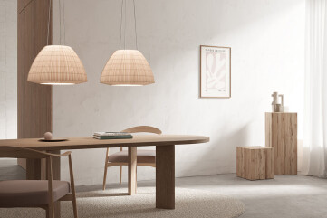 Bell pendant lamp with an anti-inflammable material covering and sound-absorbing qualities Bell pendant lamp with an anti-inflammable material covering and sound-absorbing qualities