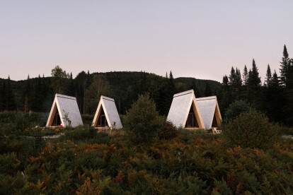 Farouche Tremblant by L'Abri offers a unique retreat concept complete with A-frame micro-cabins