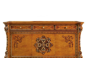 Classic Three doors sideboard with drawers in radica inlays by Modenese
