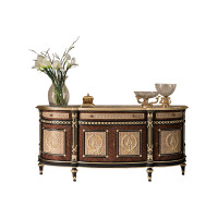 Deluxe Four Door sideboard with drawers and radica inlays by Modenese