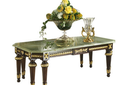 Rectangular coffee table with Green Onyx top by Modenese Luxury