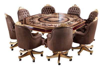 Bespoke octagonal meeting table by Modenese Luxury Interiors