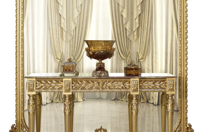 Empire gold leaf console by Modenese Gastone Interiors