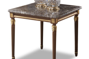 Square side table with Emperador Dark marble top by Modenese Interiors