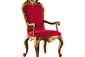 Flamboyant Baroque Harp Chair with armrests by Modenese Luxury Interiors