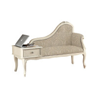 White and grey loveseat by Modenese with telephone stand and drawer