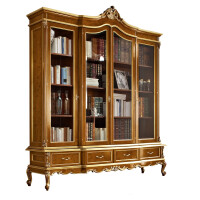 Four door bookcase with four drawers, baroque inspiration by Modenese Gastone