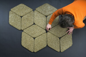 Conifer needles acoustic panels