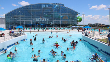 Epic Waters Waterpark: Outdoor Wave pool - this will become an indoor pool in 2024 when the gable end of the building is removed and the entire buidling is make LARGER!