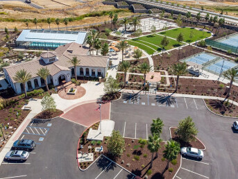 Retirement community, CA, USA, 30m span, polycarbonate Retractable Roof