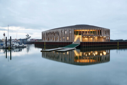 Snohetta + WERK Arkitekter unveil an architectural landmark inspired by boat construction in Denmark