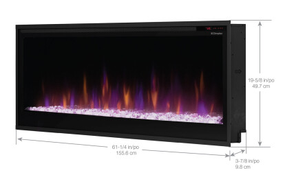 60" Slim Electric Fireplace - dimensions