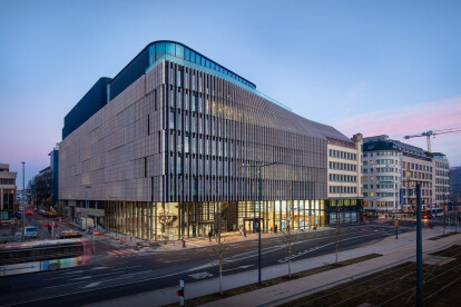 Luxembourg’s POST HQ building by Metaform Architects stands out for its monumental stone façade