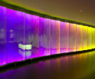 LED Illuminated Glass Wall In Reception Area