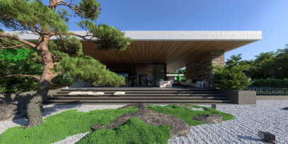 Single story modern house