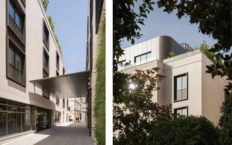 A new canopy visually joins the two buildings, adding a much needed shading element for pedestrians.