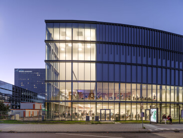 Sports Building by nighttime