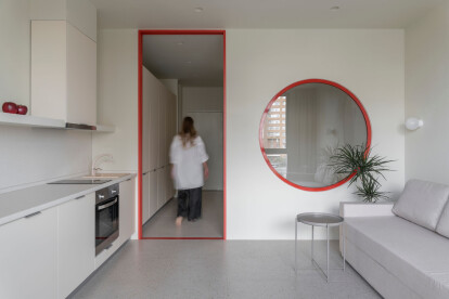 Apartment with Red Graphics