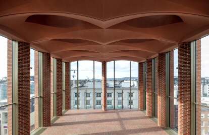 Detail: Red brick and vaulted ceilings scrum together in the International Rugby Experience