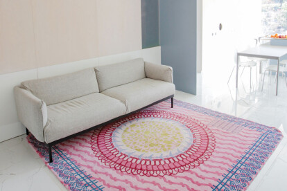 living room + custom carpet