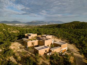 Detail: Rammed Earth Walls of Casa Ballena, Los Cabos