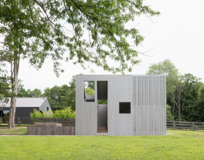 Sculptural Spa Shed in Upstate New York