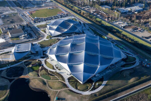 Detail: Photovoltaic Roof of Google Bay View Campus, Mountain View
