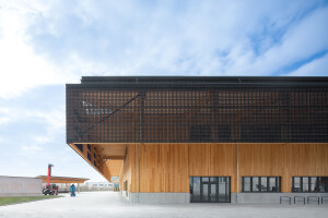 A “Timber Hat” tops a new sustainably constructed factory and office building