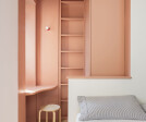 Pink studio with walk-in-closet