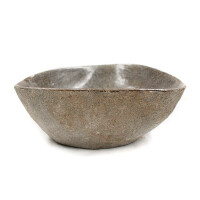 oval-shaped river stone basin