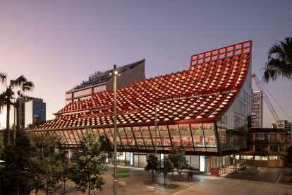PHIVE Civic Center’s tessellated envelope combines a roof and facade in one