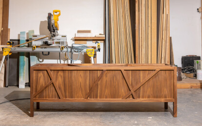 Inside-Out Largo - Wallnut Credenza with Lacquer Interior (back)