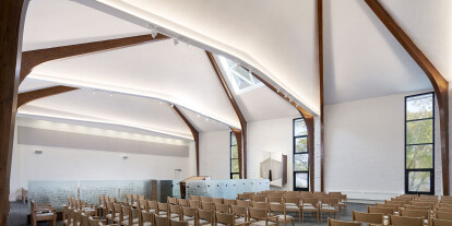 Renovated sanctuary with new skylight