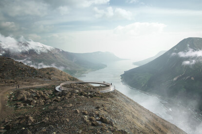 A new Icelandic viewing platform “symbolizes a precious silver ring” belonging to a Viking ancestor