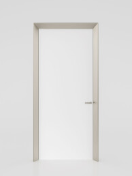 Splayed door frame for flush-to-wall swing door - Champagne finish