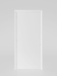 Splayed door frame for flush-to-wall swing door - White finish
