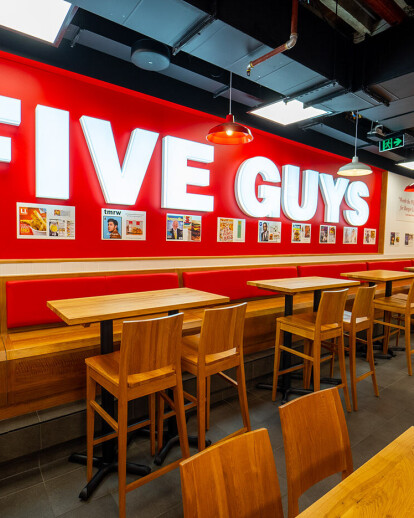 Five Guys, Sydney. Restaurant Design - Australia