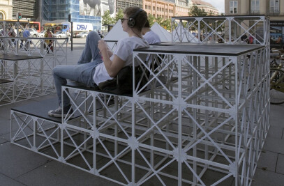 Outdoor furniture and sculptural installations