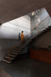 Cantilevered exposed concrete staircase