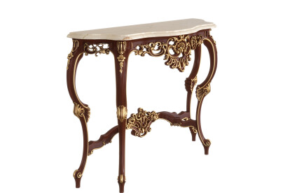 CLASSIC SOLID WOOD MARBLE-TOP CONSOLE