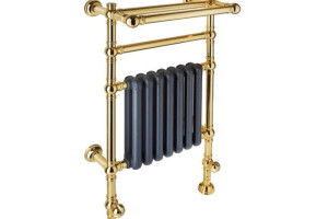 BTR12 Floor and wall mounted heated towel rail in solid brass