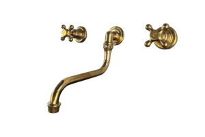 BT43 Wall mounted solid brass tap with S spout