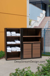 Towel Issue Cabinet and Return Cart Enclosure