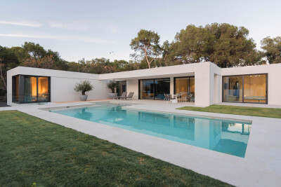 Modern architectural house in Valencia, Spain.