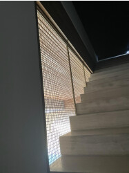 S-40 Woven Wire Mesh in Plated Satin Brass for Staircase Space Divider